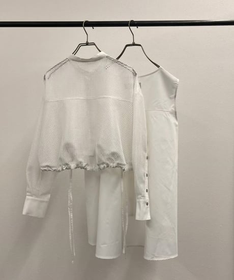【R2501-EBL791】Mesh ensemble blouse (1740904)