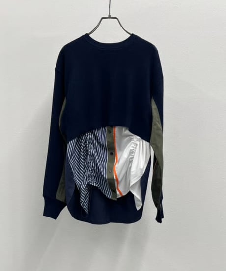 【R2503-SDN889】 Docking knit shirt（1741008）