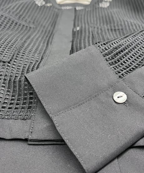 【R2501-EBL791】Mesh ensemble blouse (1740904)