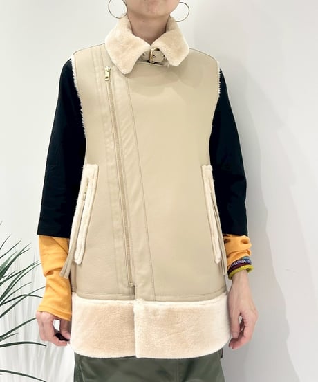 【R2503-BFV857】　Bomber fur vest（1680053）