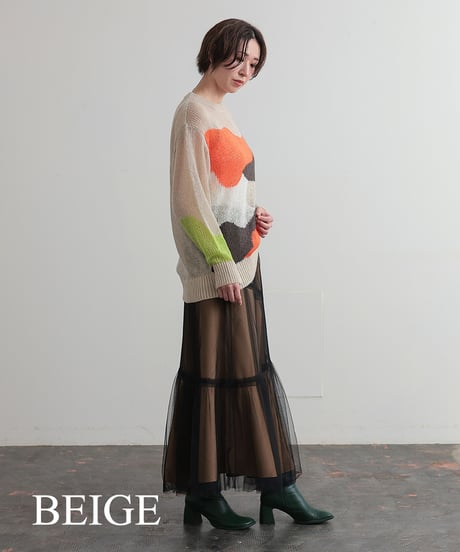 【R2403-CNT677】Intarsia knit (1740815)