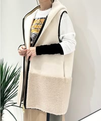 【R2503-RBP829】 Bicolor boa vest（1680052）