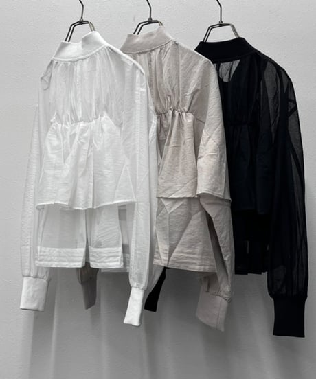 【R2601-SBZ964】 Sheer back gather blouson（1741075）