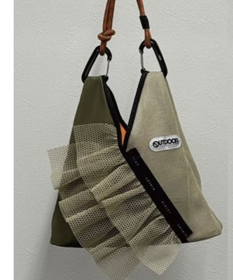 【R2601-TMM47】 Triangle mesh mini bag with frills（1741037）