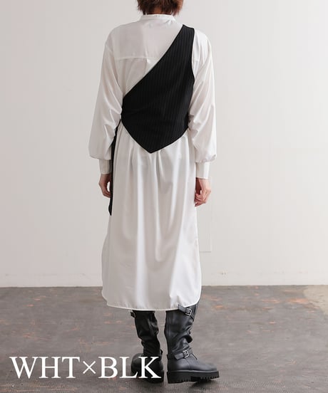 【R2403-VOP741】Dress with vest (1740848)