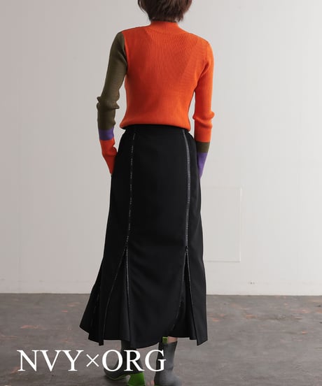【R2403-BHN730】Bicolor high neck knit (1740836)