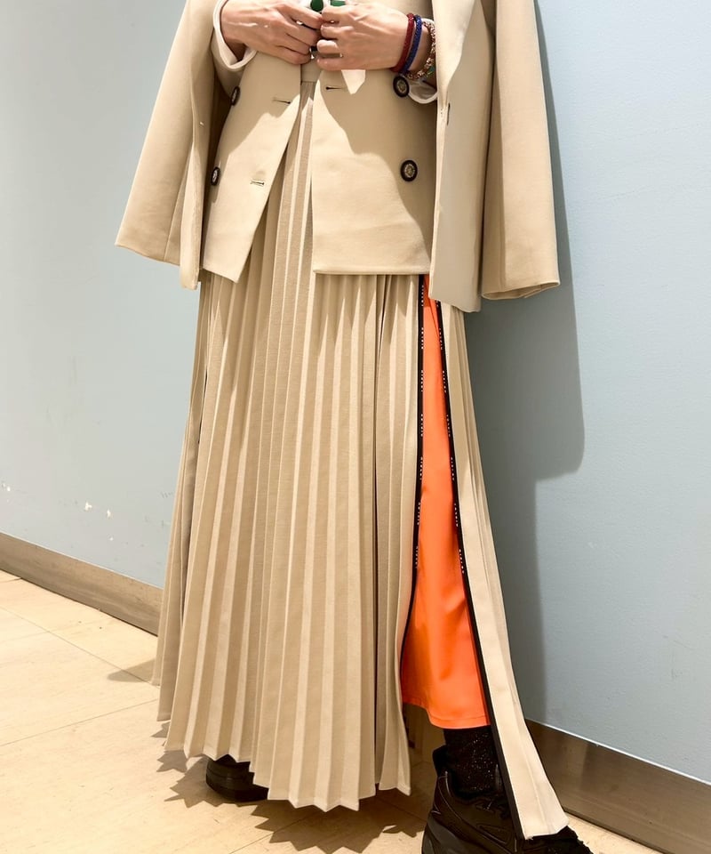 スカート theredthread S w pleats crash skirt THEREDTHREAD / ザレッドスレッド】S w pleats crash skirt