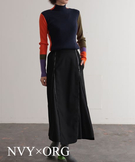 【R2403-BHN730】Bicolor high neck knit (1740836)