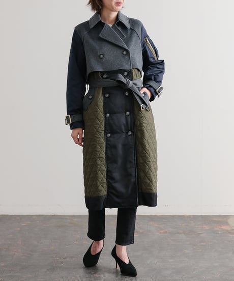 【R2403-DTC740】Docking long trench coat (1680042)
