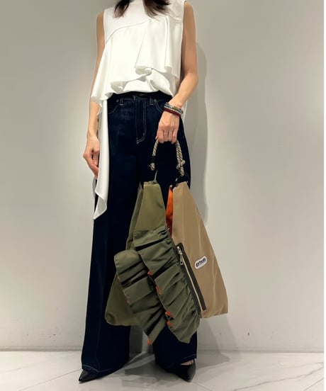 【R2501-TFB43】Bicolot triangle bag with frills (1740976)