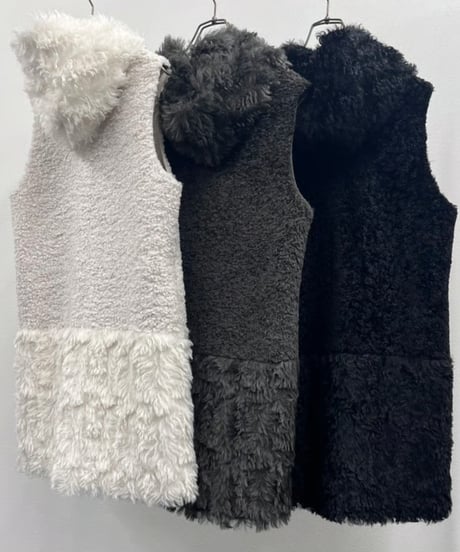 【R2503-RMF870】　Reversible mixed fur hoodie（1680054）