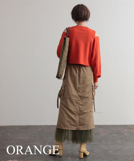 【R2403-LSW688】Shoulder slit short sweat (1740811)