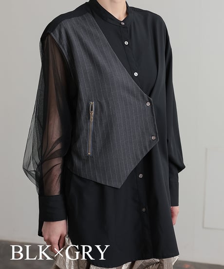 【R2403-BSH674】Shirts with vest (1740806)