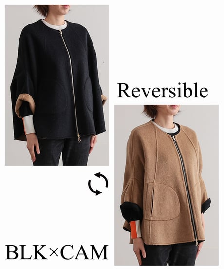 【R2403-RPC683】Reversible poncho coat（1680038)