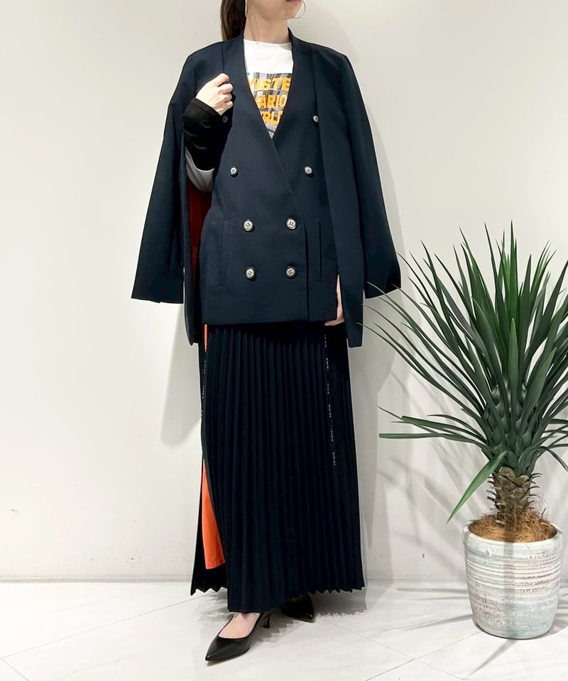 R2601-MJK955】 Collarless shoulder jacket（17410