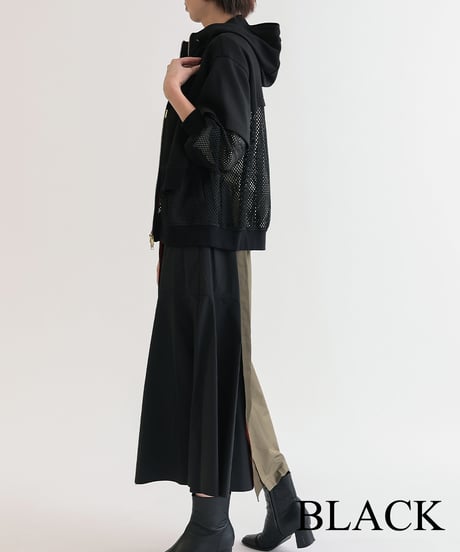 【R2403-DPK678】Layered hoodie (1740802)