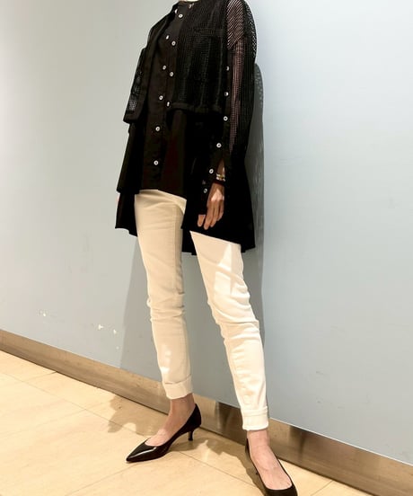 【R2501-EBL791】Mesh ensemble blouse (1740904)