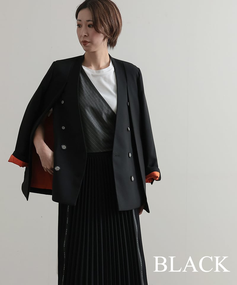 R2403-MJK257】 Collarless shoulder jacket（17404