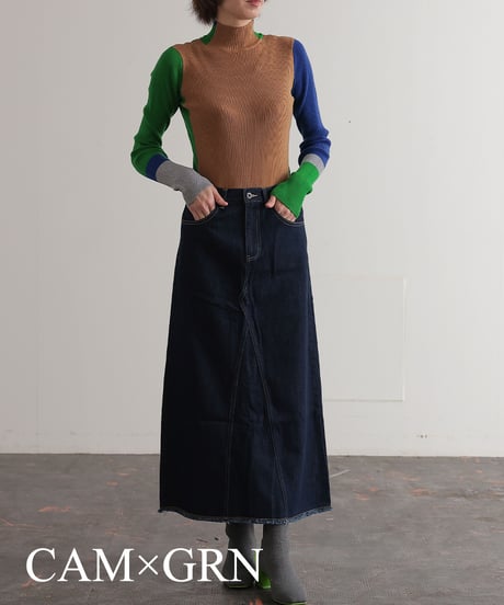 【R2403-BHN730】Bicolor high neck knit (1740836)