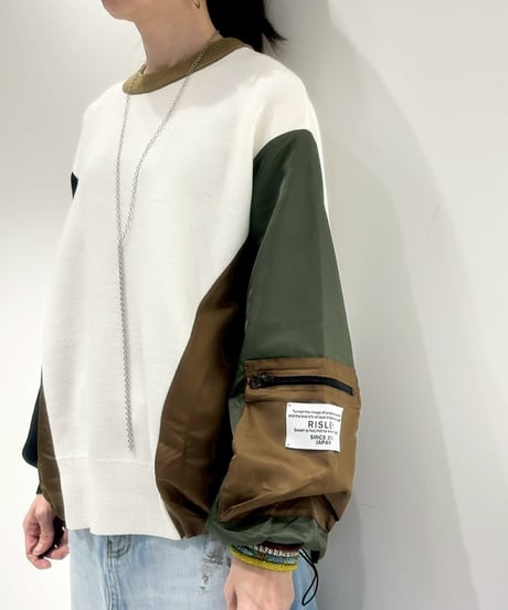 【R2503-DNT876】 Docking Pocket Sleeve Knit（1741007）