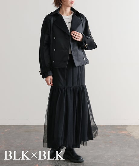 【R2403-DTC722】Docking short trench coat (1680041)