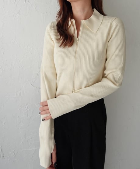 W zip rib knit