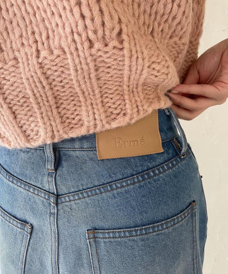 High waist flare denim pants／light blue | Ermé 