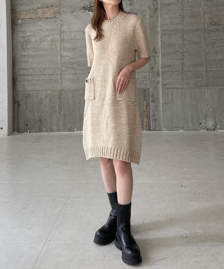 Wool knit one-piece