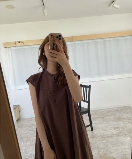 French sleeve linen one-piece