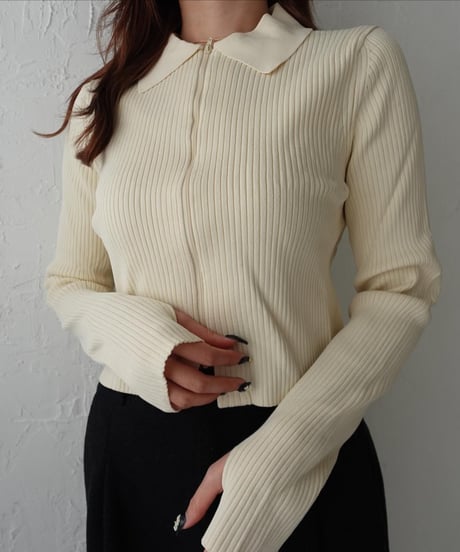 W zip rib knit