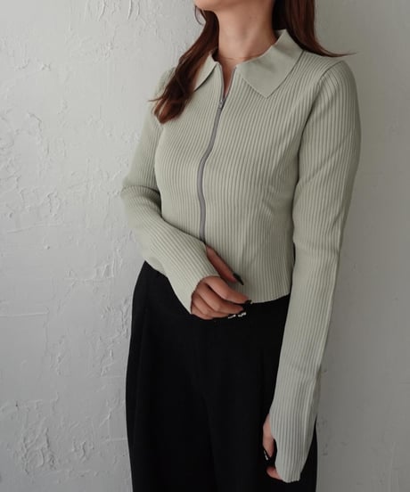 W zip rib knit