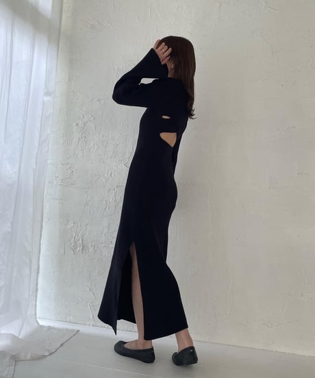 【予約】Back cross knit one-piece
