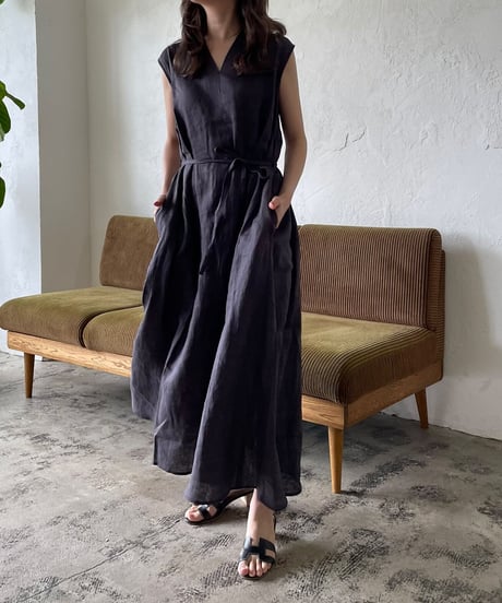 Linen flare one-piece