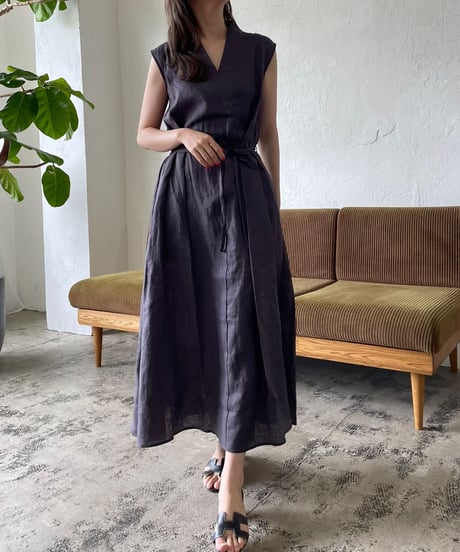 Linen flare one-piece