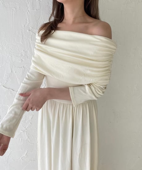 Gather offshoulder one-piece