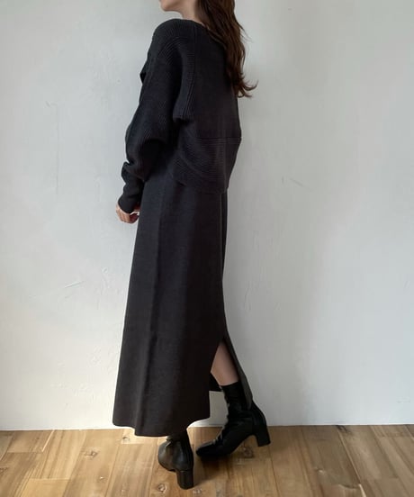 Cross layered knit one-piece
