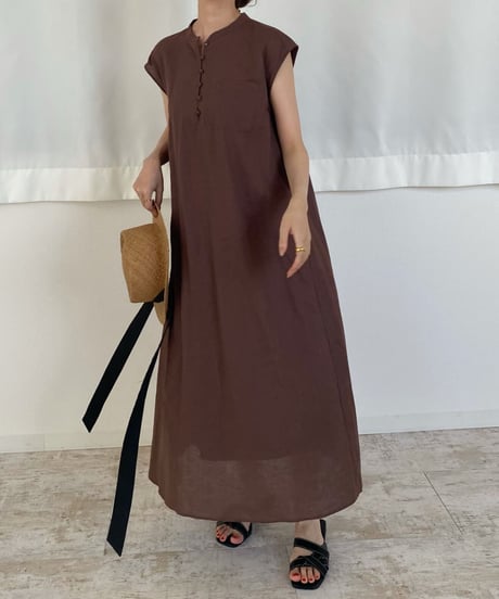 French sleeve linen one-piece