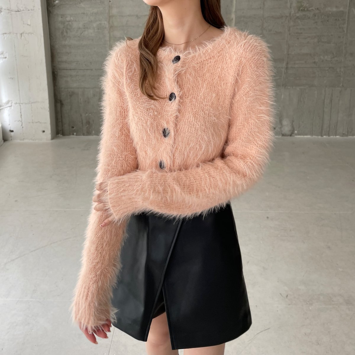 THE TOE シャギーカーディガン pink Pigalle Shaggy Cardigan – THE TOÉ
