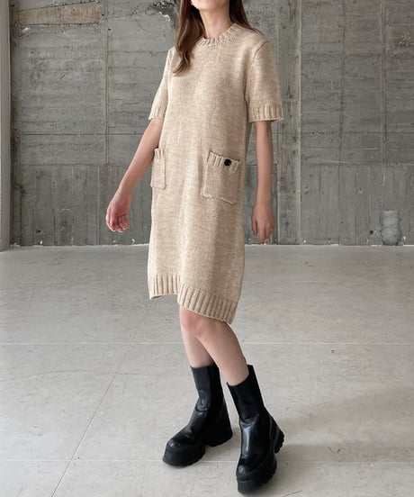 Wool knit one-piece