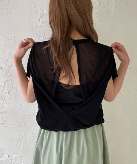 Back open sheer tops