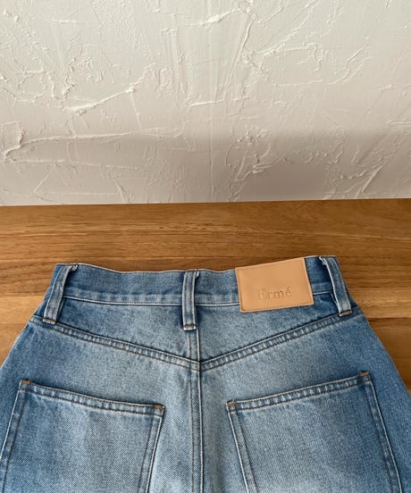High waist flare denim pants／light blue