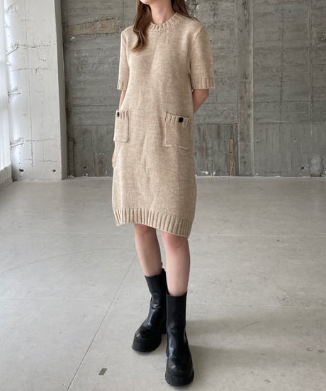 Wool knit one-piece
