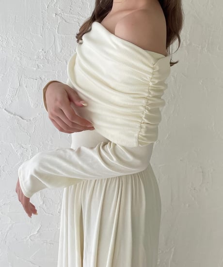 Gather offshoulder one-piece