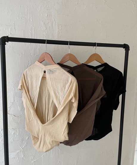 Back open sheer tops