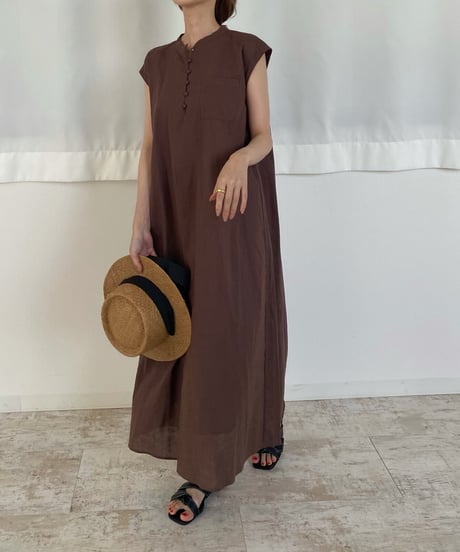 French sleeve linen one-piece