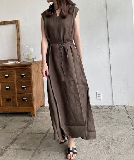 Linen flare one-piece