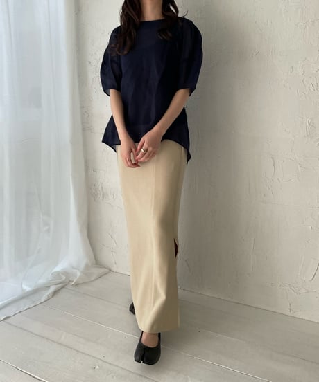 Puff sleeve sheer blouse
