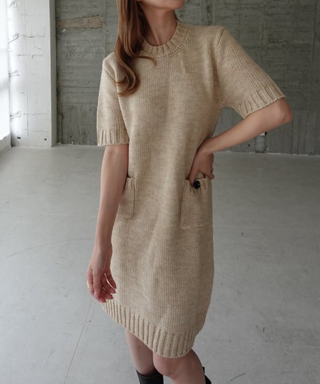 Wool knit one-piece