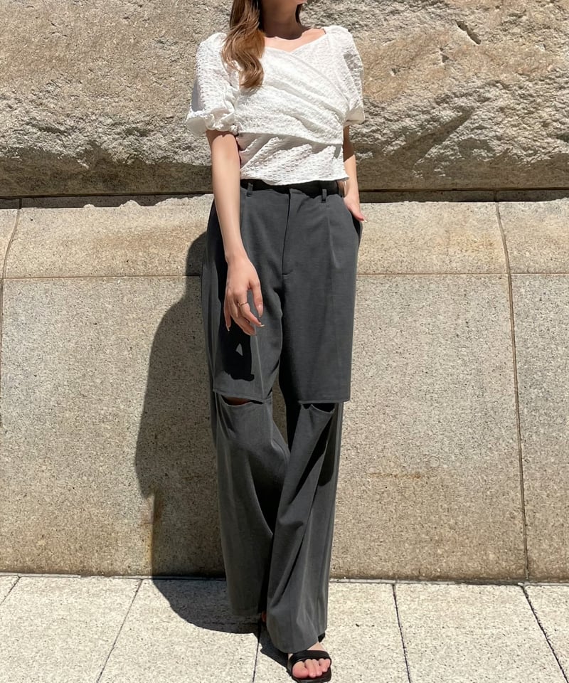 Cutting wide pants／gray | Ermé
