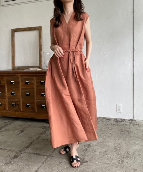 Linen flare one-piece